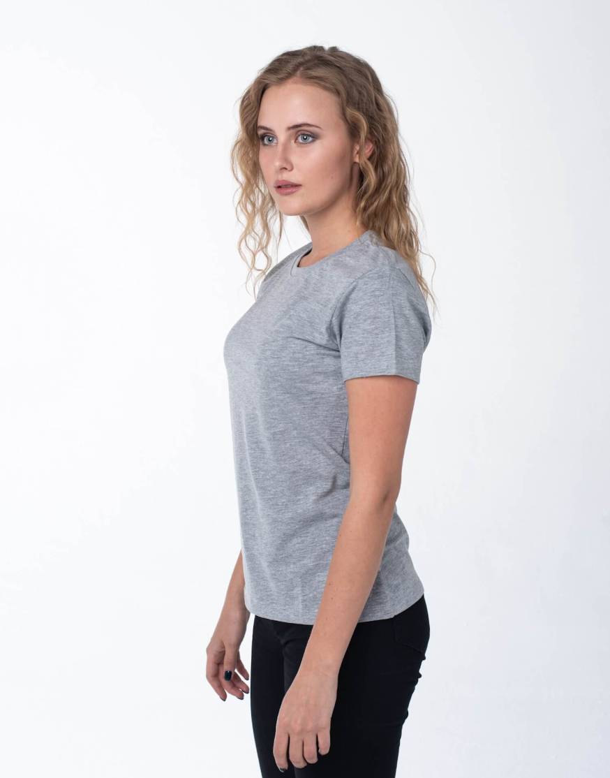 Женская футболка серый меланж оптом